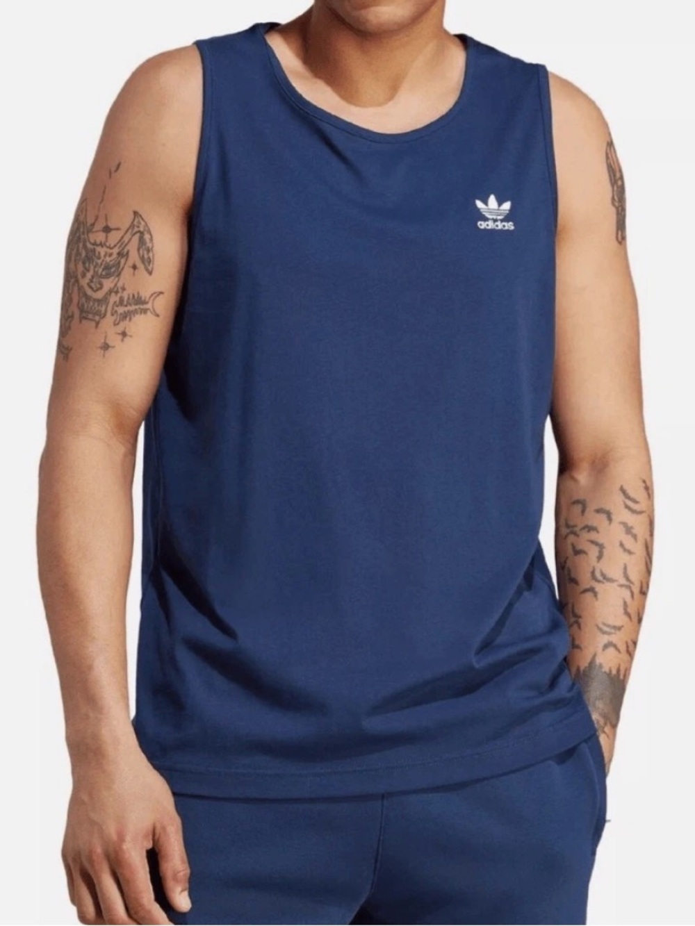 Adidas Originals Trefoil Essentials Tank Top Navy Regular Fit Sz S. NWT